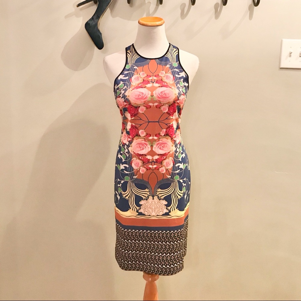Dream Daily Body Con Floral Print Dress - Sz M
